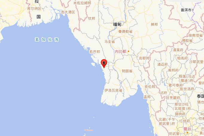 缅甸发生5.2级地震 震源深度30千米